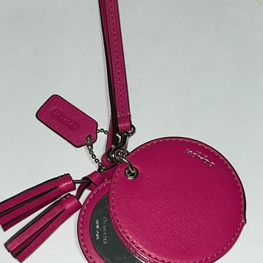 Coach Fuchsia Leather Key Holder